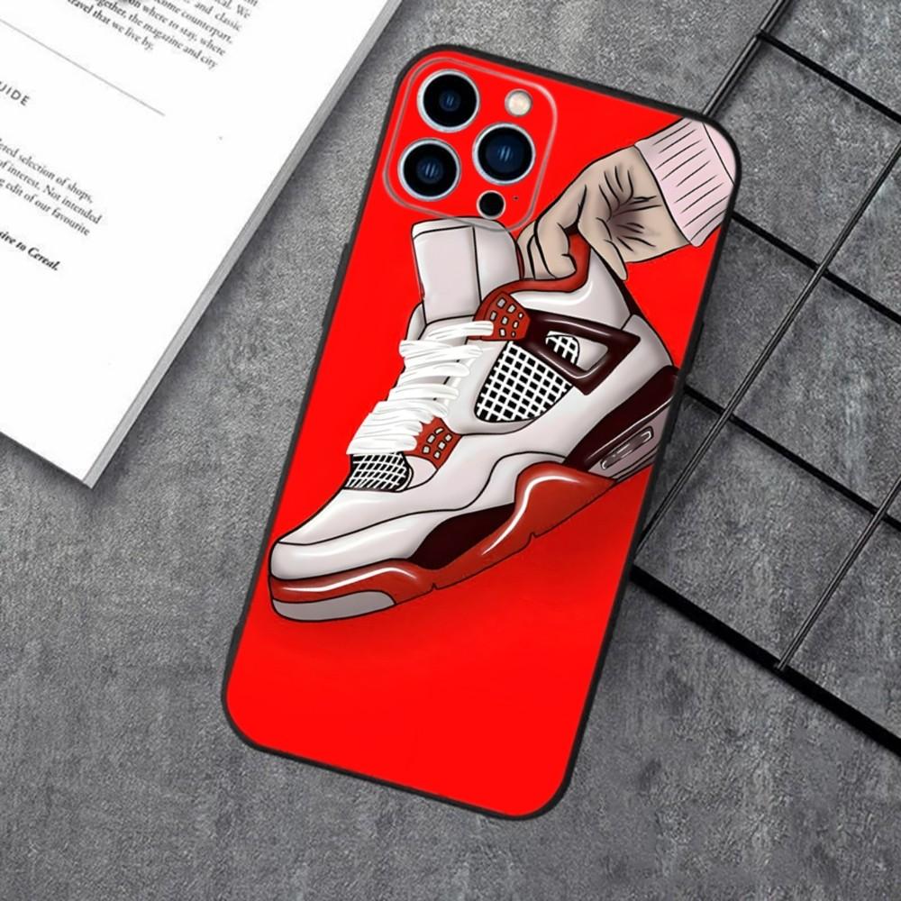 Off 85 AIR Street Sports Sneakers Phone Case For iPhone 16,15,14,13,12,11,XS,XR,X,8,7,Pro,Max,Plus,mini Silicone Black Cover