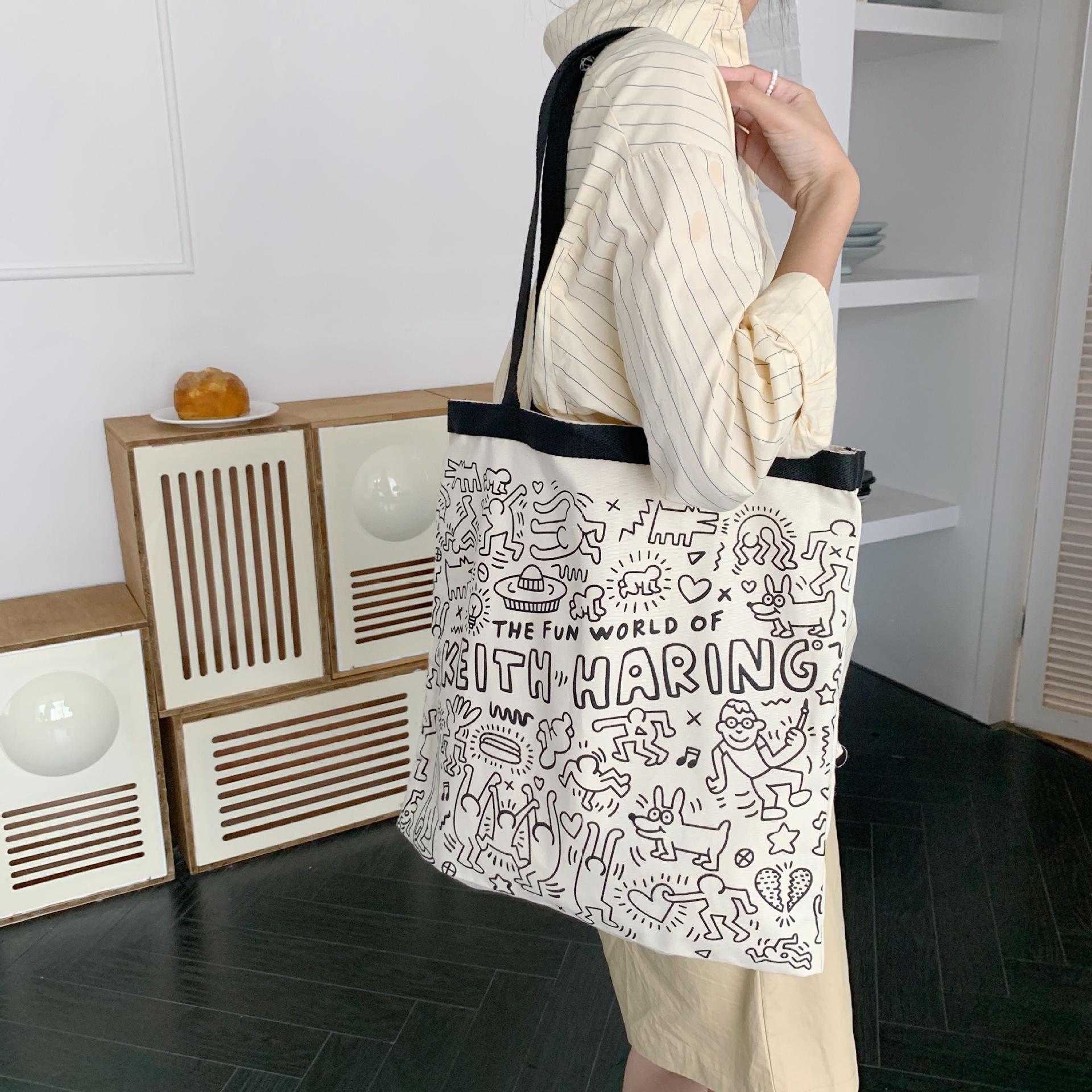 Женская сумка на одно плечо с персонализированной печатью для хранения холста OneSize — фото 15