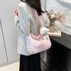 Chic Shoulder Sling Bag In Black White And Pink Perfect For Casual Street Style