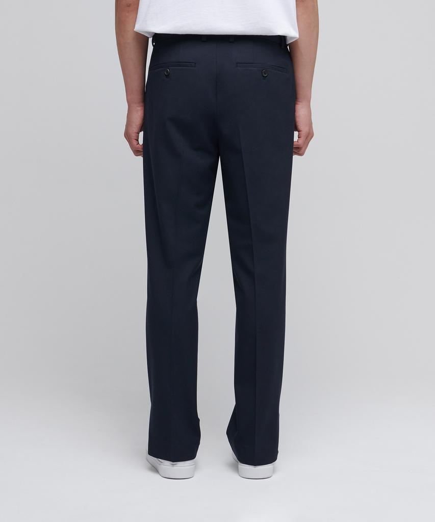 MUSINSA STANDARD Semi-Wide Slit Hidden Banding Slacks [Navy]