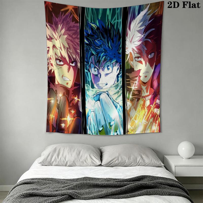 My Hero Academia Wall Tapestry Aesthetic Wall Hanging Printed Fabric Blanket Decorative Tapestries for Bedroom Living Room Home Decor