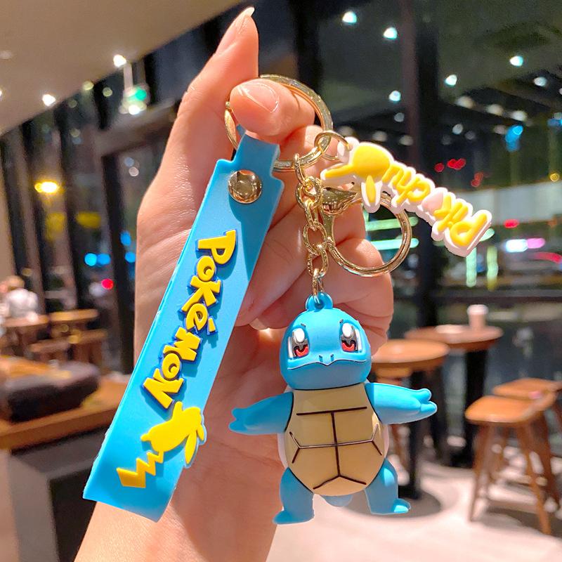 Pokemon Keychain Batch Pendant Pokemon Keyring Cute Pikachu Doll Bag Car Pendant for Birthday Kids Gift Toys Charm Bulk Gourd