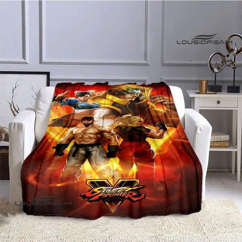 Classic Game Street Fighter Printed Blanket Flange Warm Blanket Bed Linings Home Travel Blanket Picnic Blanket Birthday Gift