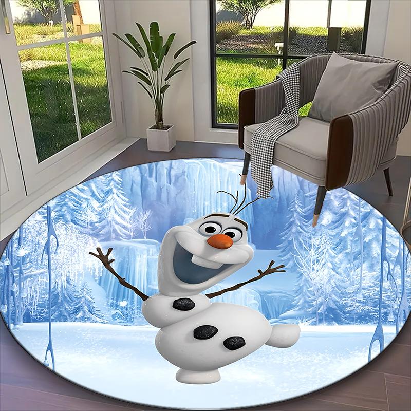 1pc Frozen Princess Printed Chair Rug for Home Office Use, Living Room Kitchen Game Room Round Carpet