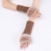 Diamond Shaped Short Gloves for Women Knitted Warm Half-finger Arm Sleeves