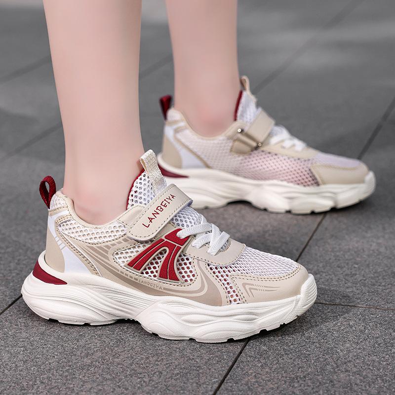 

Детские кроссовки Новые детские дышащие сетчатые кроссовки с большими отверстиями, легкие и универсальные детские спортивные кроссовки 40