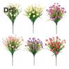 2 Pcs Artificial Flowers Bundle UV-Resistant Faux Plants Non-fading Fake Flowers for Home Vase Basket Window Box Outdoor Decoration