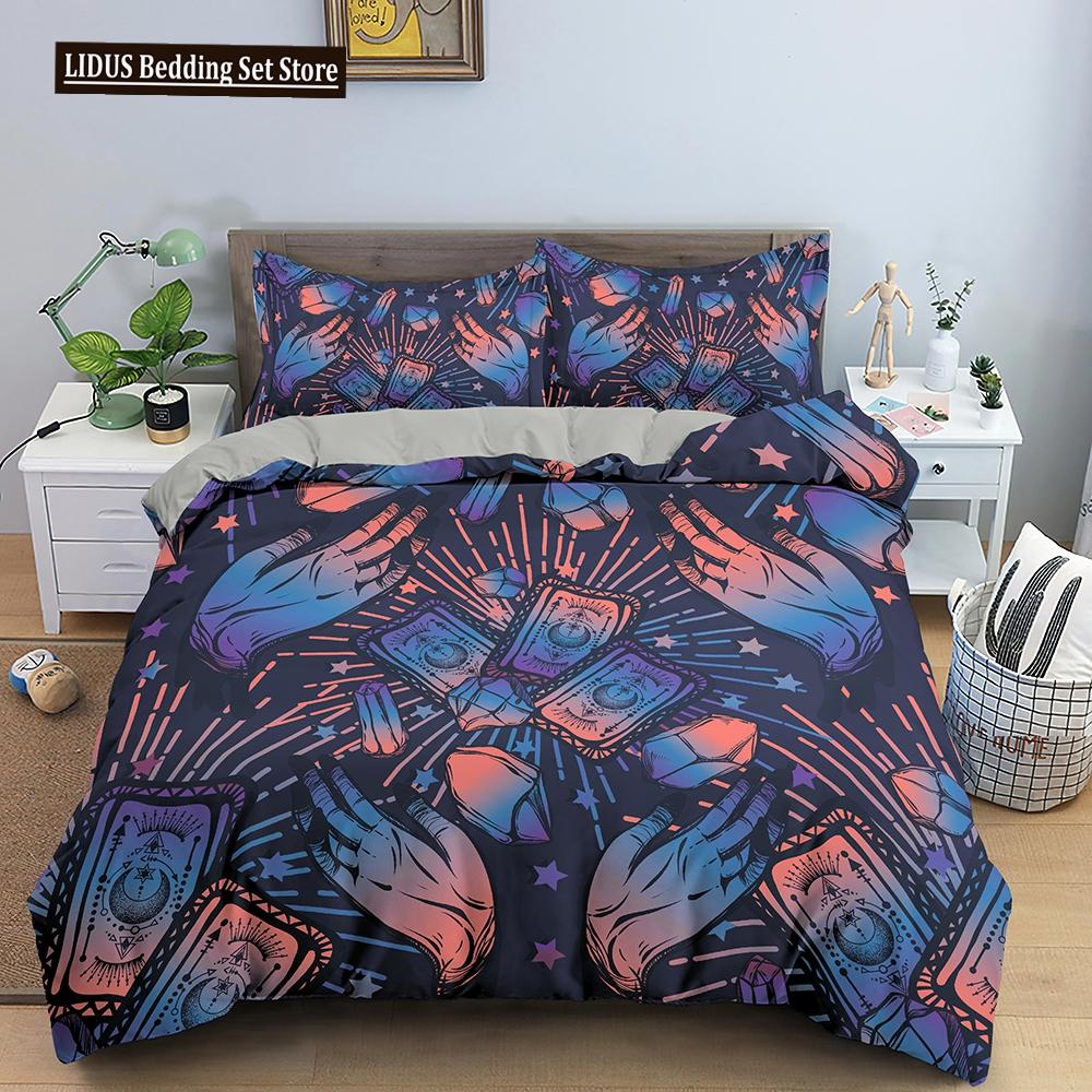 Bohemian Duvet Cover Set Universe Sun And Moon Themed Polyester Comforter Cover King Queen Full Size For Kids Boys Bedding Set