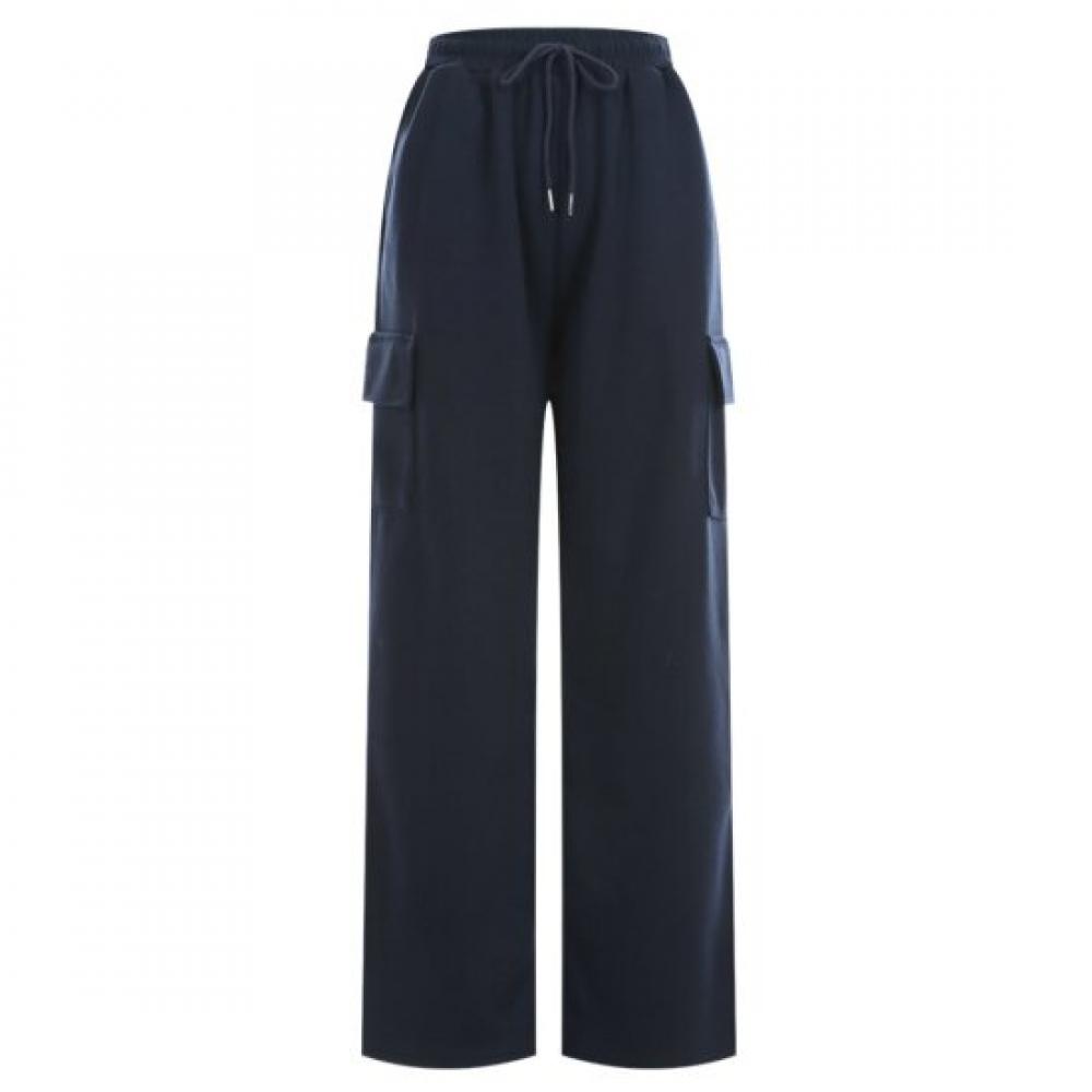 Shop Women Wide Cargo Banding Training Pants Navy Int Wpt 20008
