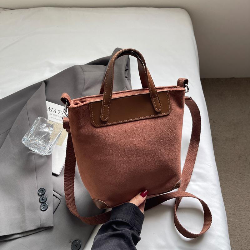 Retro Korean Canvas Handbag Women's Bag 2025 New Large-capacity Casual Shoulder Bag Commuter Underarm Messenger Bag