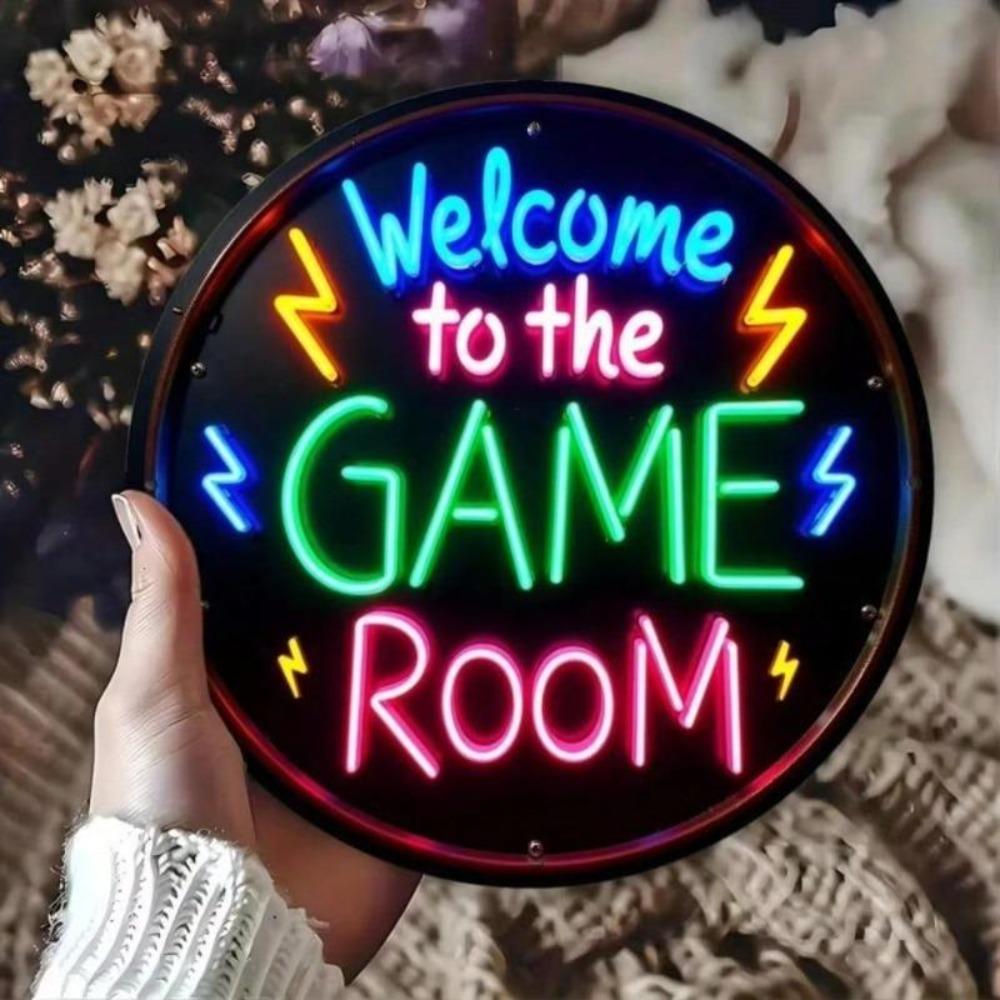 Neonschild Metall Willkommen Individuelle Gaming-Zimmer-Dekoration
