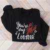 Rheaclots Women's "You're My Lobster" Embroidered Cotton Tee