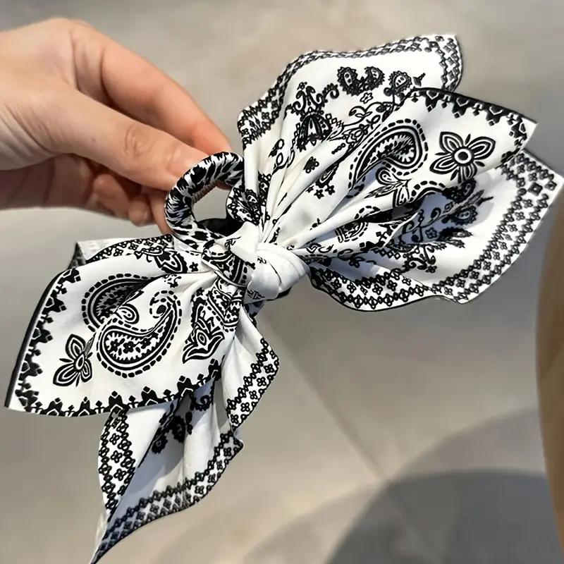Vintage Bow Hair Clip Non-Slip Jaw Clip Strong Hold Bohemian Style Women's Beaded Jewelry Accessory