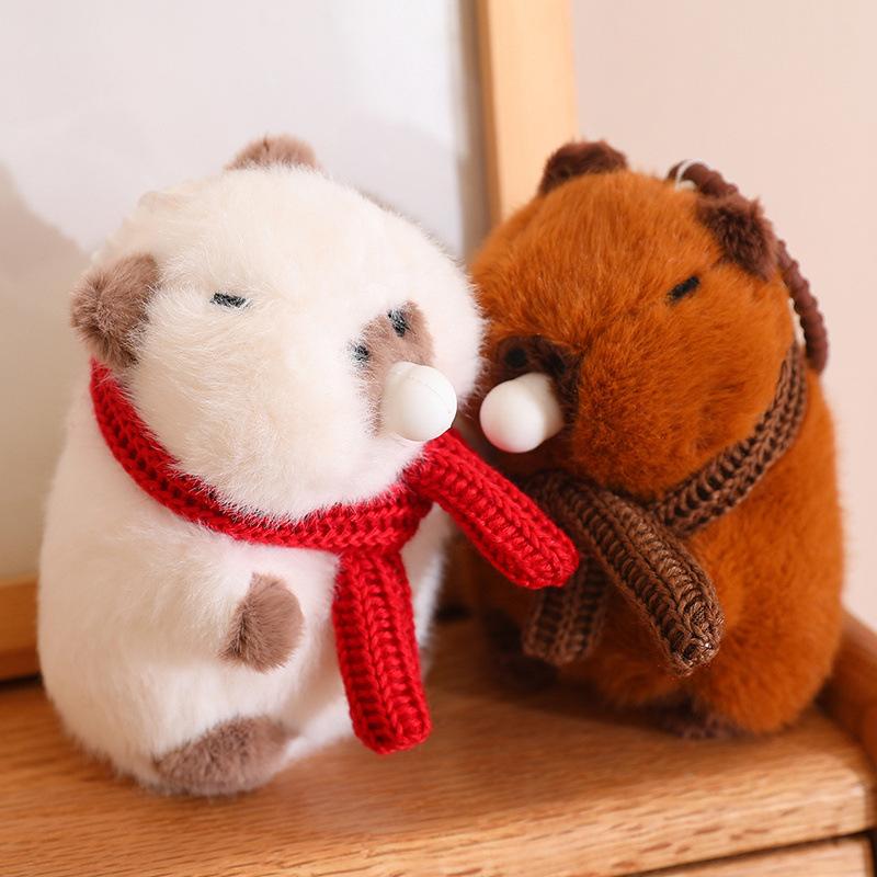 Poppova Kapibala Capybara Plush Pendant Funny Pinch Le Unzipped Doll Schoolbag Hanging