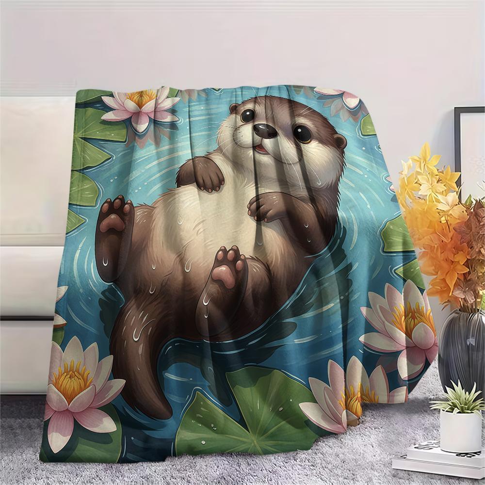 1 Stück Flanelldecke mit Cartoon-Druck, Hohe Qualität, Bequem für alle Jahreszeiten, Heimdekoration, Wärme und Komfort, Perfekt als Weihnachts- oder Geburtstagsgeschenk
