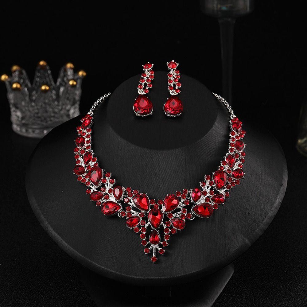 Shape Temperament Korean Style Earrings Wedding Jewelry Set Women Necklace Necklace Ear Studs Set