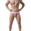 Striped Sexy Open Butt Underwear Jock Straps Briefs Thong Mid Rise Underpants