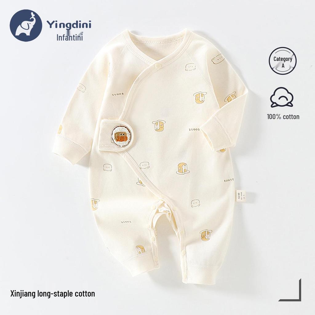 Neugeborenen Strampler aus reiner Baumwolle mit Schmetterlingsmotiv - Atmungsaktiver doppellagiger Anzug für Herbst und Frühling