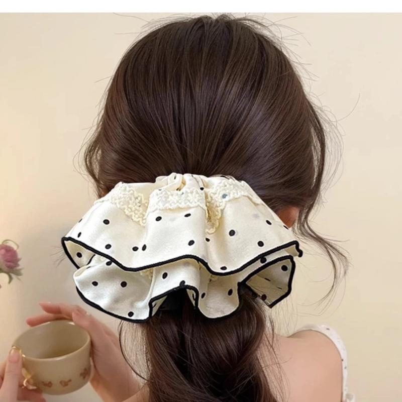 Inel de Păr Dantelă Intestin Mare Femei High-end Super Zână Titlu Elegant Coadă Joasă Coardă de Păr Accesorii de Păr