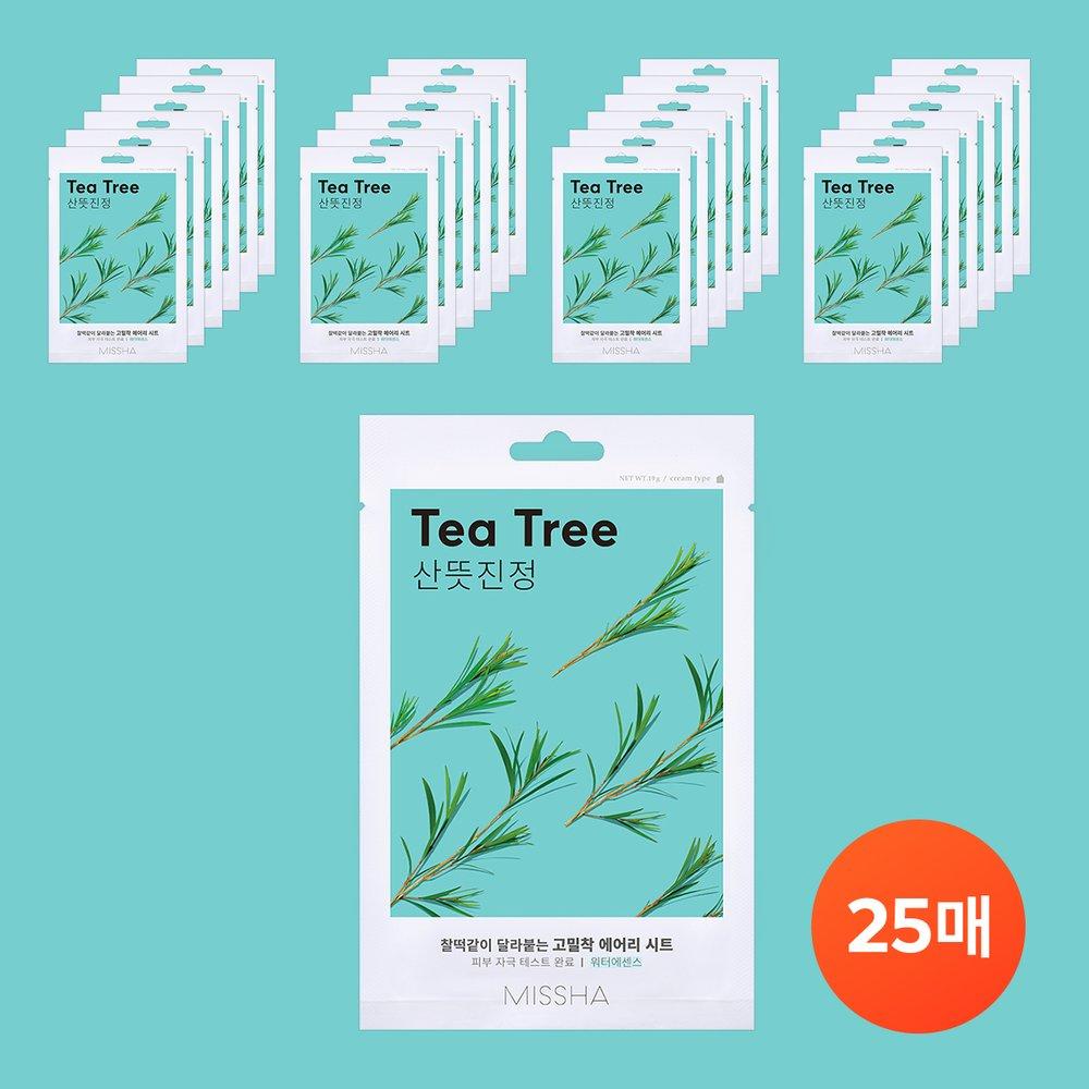 

[MISSHA] Airy close-fitting sheet mask 25 sheets (Tea Tree)
