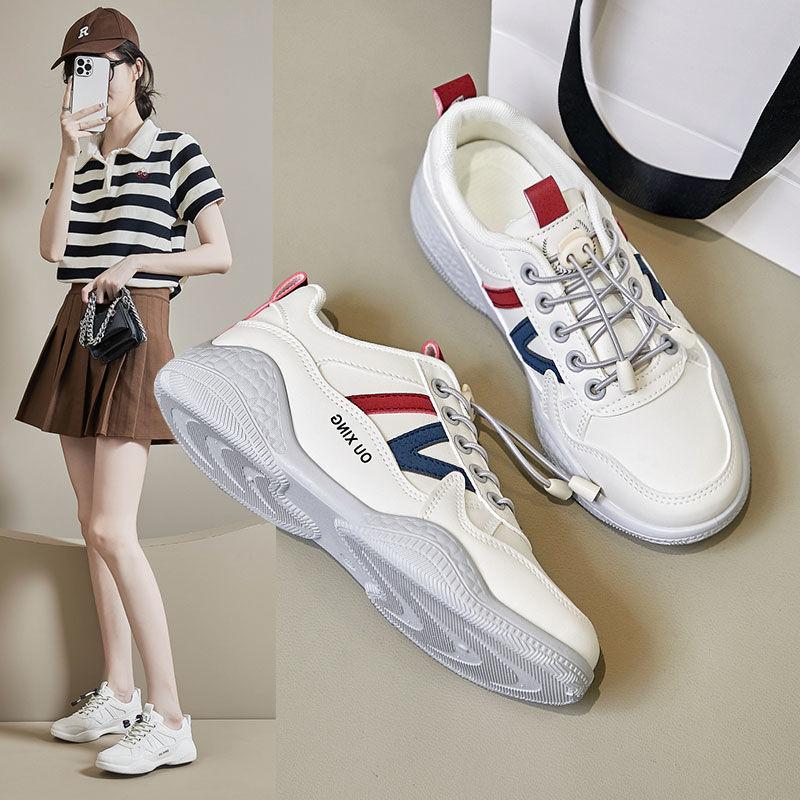 Little white shoes women's 2025 new spring women's shoes versatile students do not tie shoelaces lace-free casual sports shoes