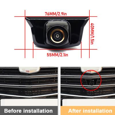 Front Grille Camera CVBS Golden Camera 170deg Fisheye AHD Car Front View Logo Camera For Cadillac XTS 2018 2019 2020