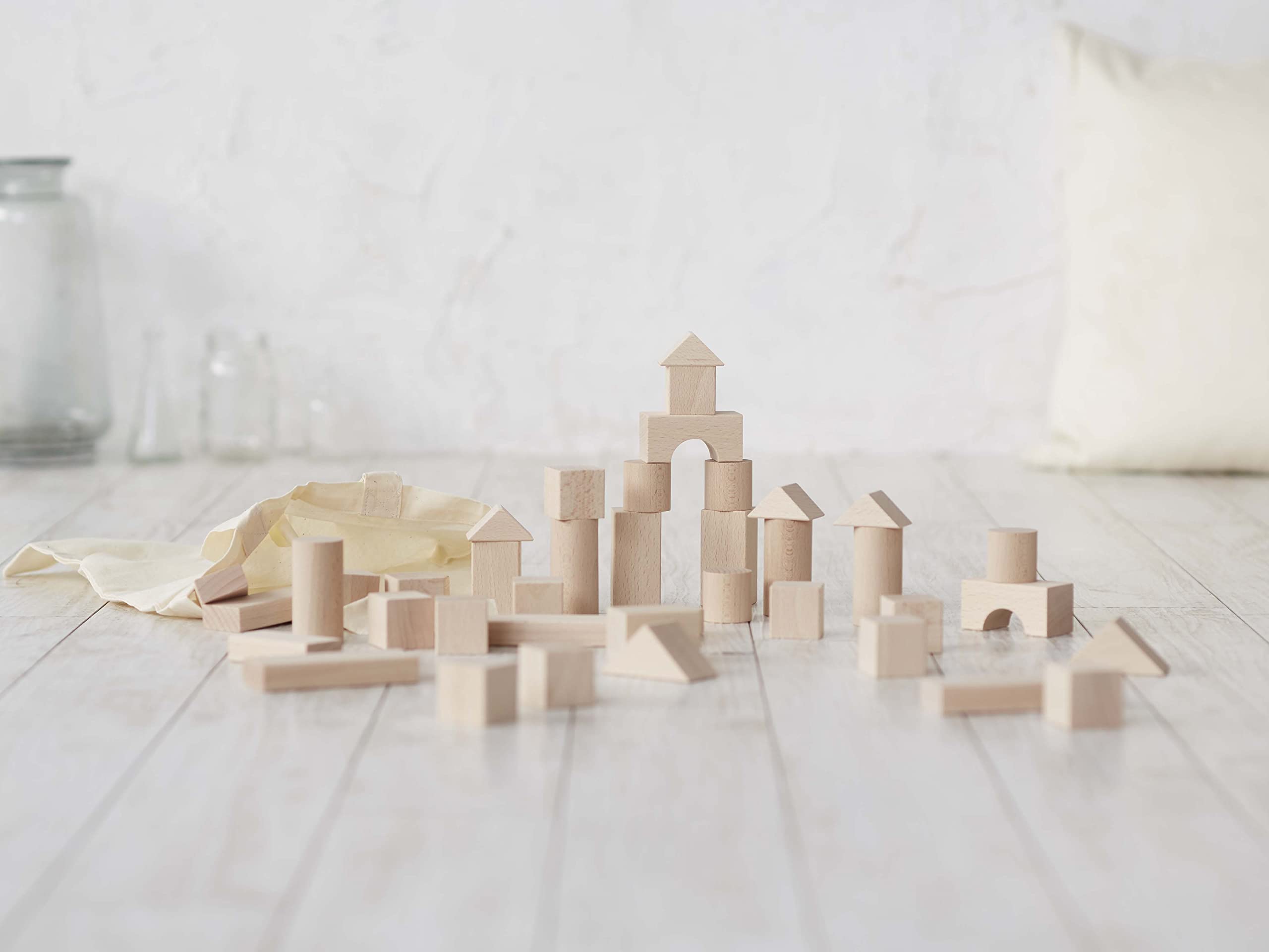 

Nichigan Beech Blocks, 42 Pieces, Educational Toy