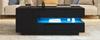 Mesa de centro elevable de 95*50*40 cm con 1 cajón, 1 armario, LED, Alto brillo, Almacenamiento oculto, Almacenamiento semiabierto, Negro