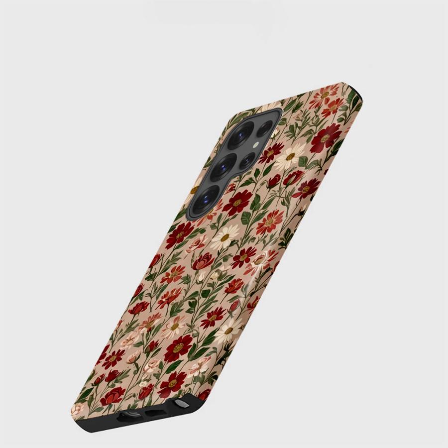 Soft Cover Capa Phone Case for Samsung Galaxy S25 S20 FE S23 A26 S25Ultra A16 S23Ultra A56 S24 Ultra A36 Retro Little Flower