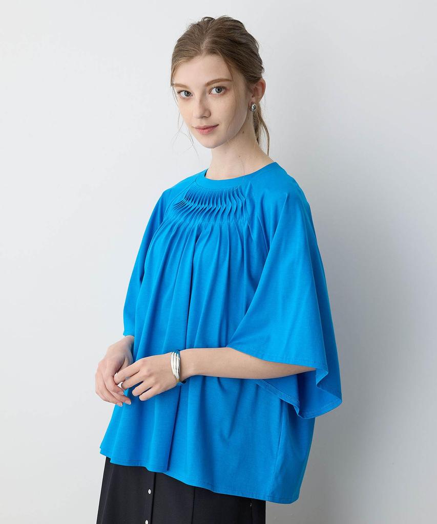 Le Souk Holiday Tuck Design Blue Women's Pullover, 291166,