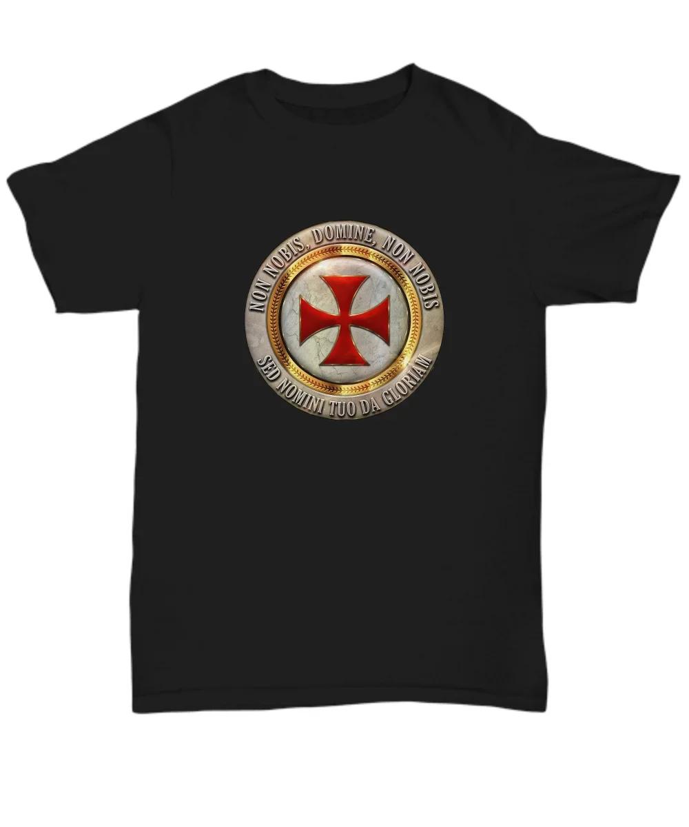 Knights Templar Masonic Medieval Crusaders Motto Symbol TShirt 100 Cotton ONeck Summer Short Sleeve Casual Mens Tshirt S