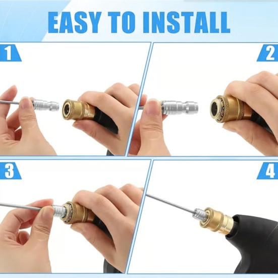 Hochdruckreiniger-Düsensatz Schnellkupplungssystem Reinigungsdüse AC-Reinigung Edelstahl-Verlängerungsrohr mit Mehrfachsprühmodi