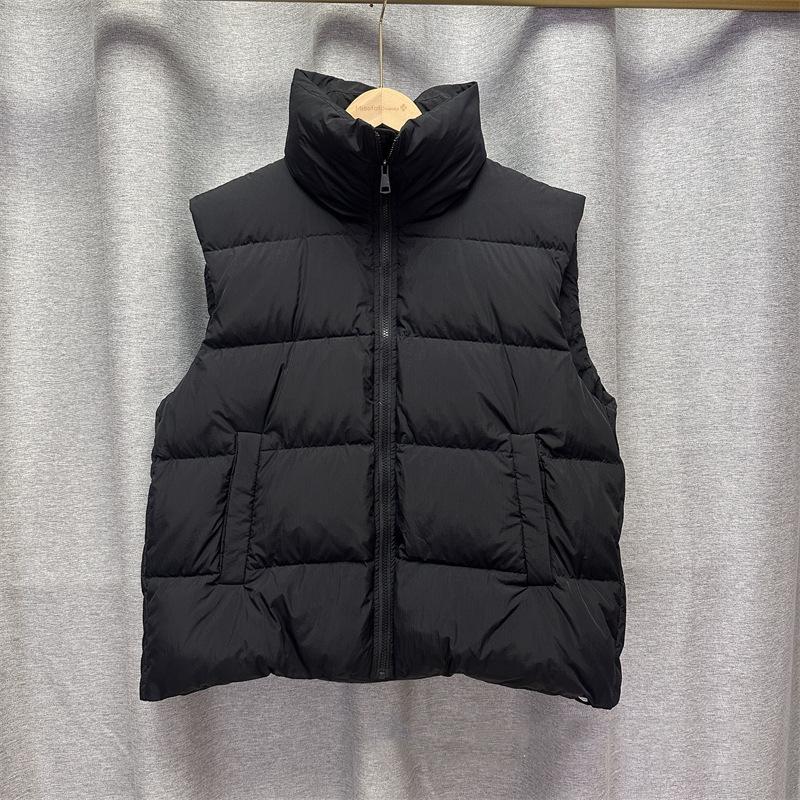 Women Light Weight Thermal Seamlessly Sleeveless White Duck Down Jacket All Match Chic Pocket Loose Down Vest