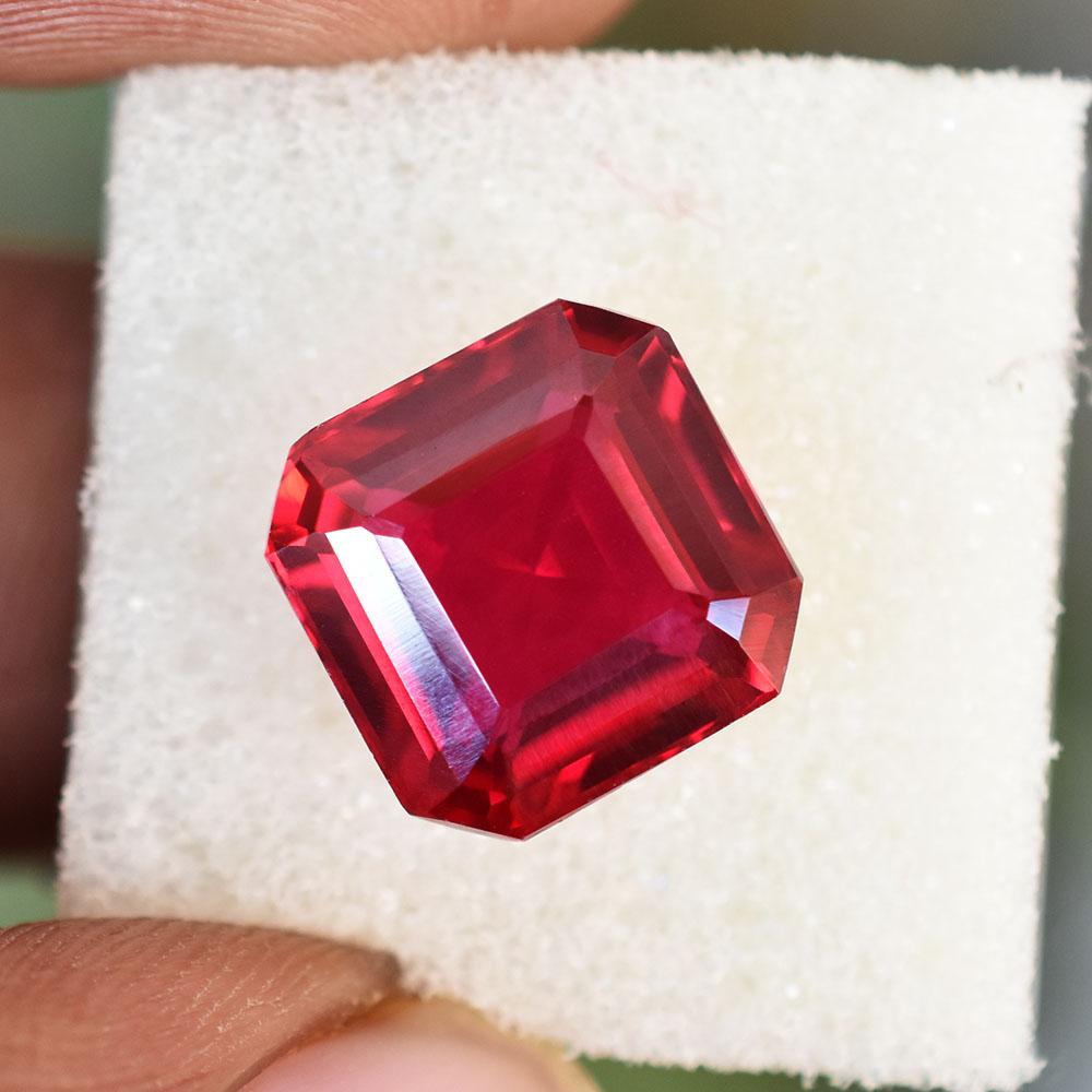 Natural Red Ruby Loose Gemstone Flawless 10x10mm Square Cut for Jewelry Making and Gem Collections