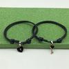 Minimalist Couple Bracelets Key And Heart Lock Charm Adjustable Rope Bands Simple Design Matching Jewelry Set For Partners