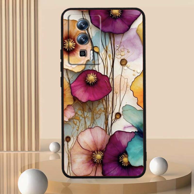 Butterfly flower pattern Phone Case For Xiaomi Redmi 12 13C 12C 13 10C 9T A2 9A 9C 7A Note 10S 8T 10 9 8 Pro 4G 5G Black