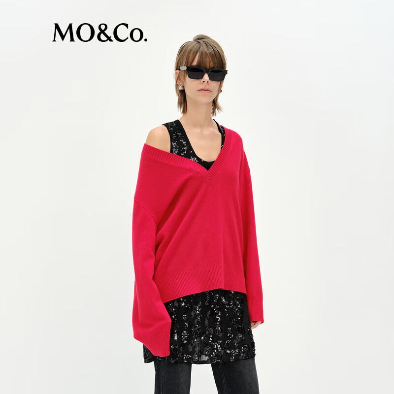 MO&Co. Women's Loose Merino Cashmere V-Neck Sweater