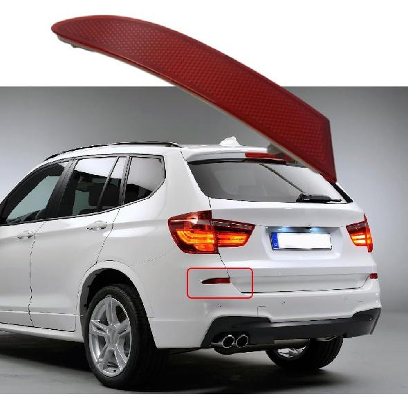 Riloer 1 pc 63147217315, Rear Bumper Reflector, Compatible with BMW X3 F25 2011-2014, Rear Bumper Reflectors with Red Lens, Rear Left