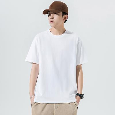 Sommer Rundhals Einfarbig Kurzarm T-Shirt Herren Locker Lässig All-Match Pullover Baumwolle T-Shirt Top