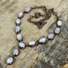 Rainbow moonstone necklace electroformed copper necklace adjustable chain necklace copper jewelry gemstone handmade necklace wedding gifts