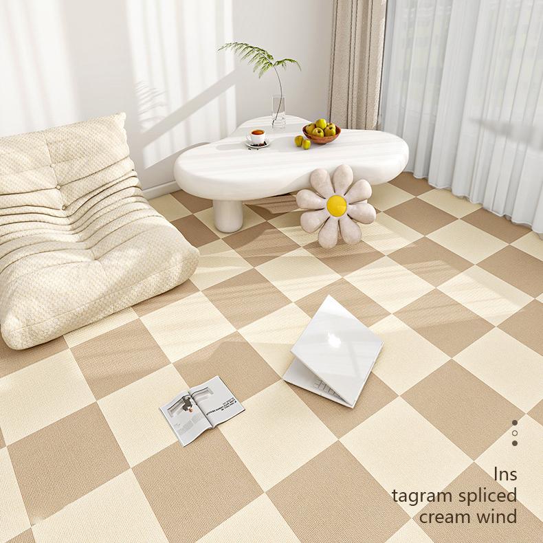 Office Living Room Bedroom Self-adhesive Splicing Carpet Crawling Mat Square Non-slip Floor Mat Hoom Decoration