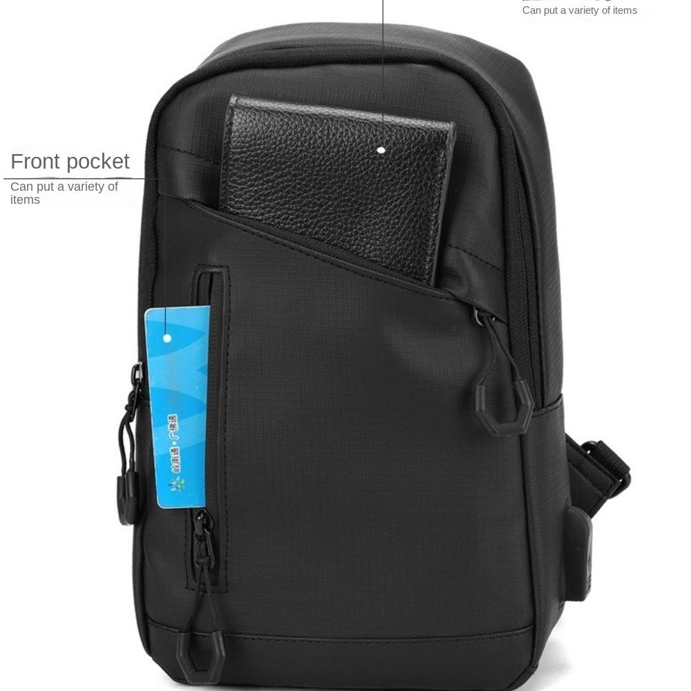 Oxford Men Chest Bag Solid Color Phone Crossbody Bag Casual Male Shoulder Bag  Cycling