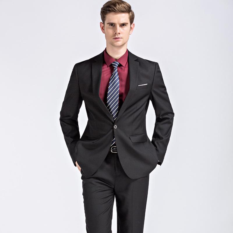 Korean Style Slim Fit Men's Professional Wedding Suit Set
