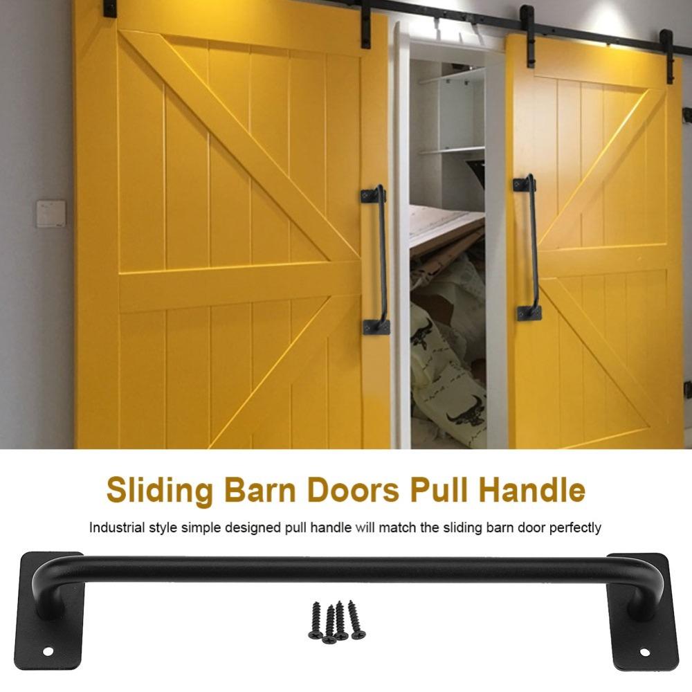 Black Sliding Barn Door Handle Reinforced Metal Gate Handle Heavy Heavy Duty Door Pull Garages