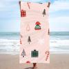 Merry Christmas Background Cute Single sided Printed Beach Towel Home Decoration Bath Towel 75x150cm Bathroom