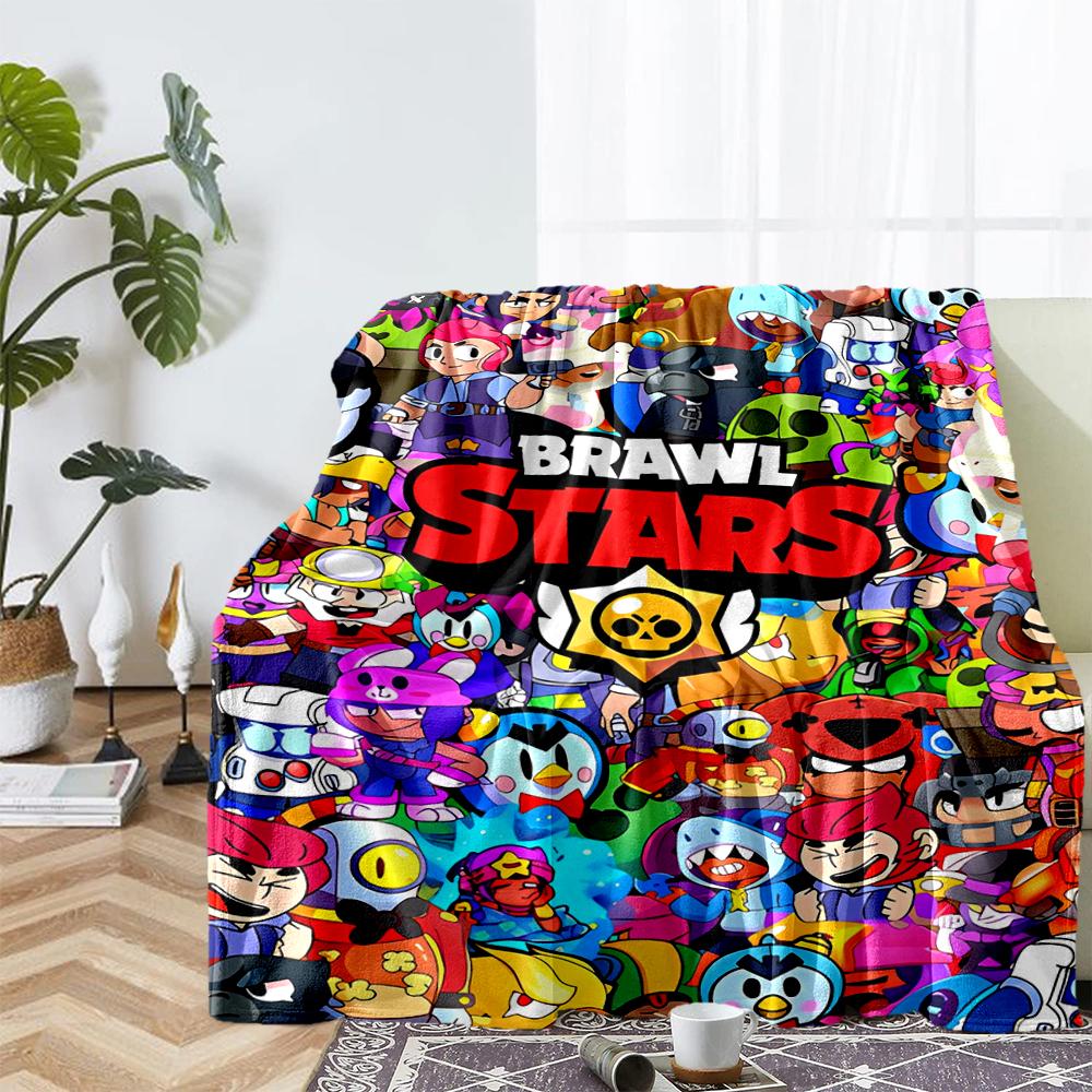 Brawl Stars Theme Printed Blanket - Perfect for Couch, Bed, Travel & Outdoor Use | Machine Washable, Cozy & Durable.
