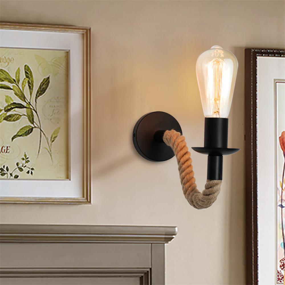 For Bedroom/living Room/bar/coffee Shop Rope Luminaire Hemp Retro Vintage Hemp Rope Pendant Lights Indoor