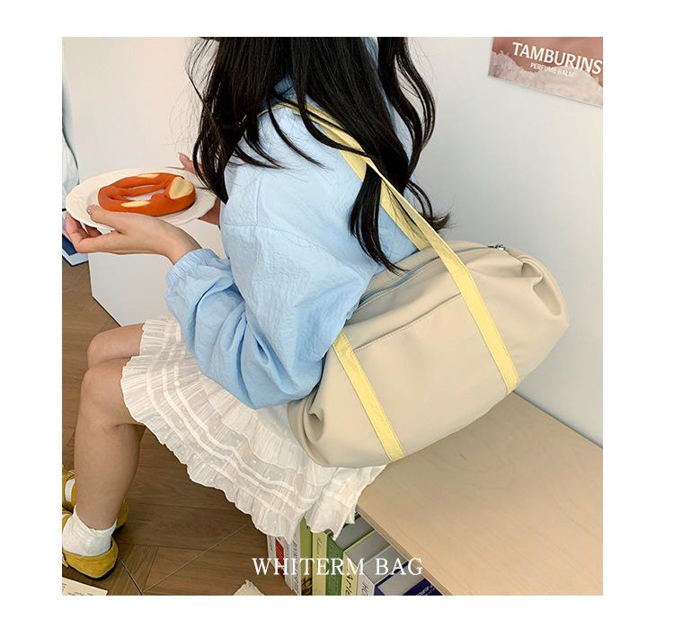 2026 Korean Style Large Capacity Color Block Casual Shoulder Bag