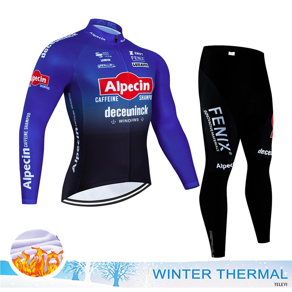 2025 Men's Cycling Outfit Set  Man Mountain Bike Jersey Clothes Winter Thermal Fleece Clothing Sportswear Bicycle Tricuta Bib