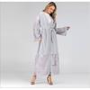 Fashion Women's Embroidered Mesh Cardigan Dubai Robe Dress